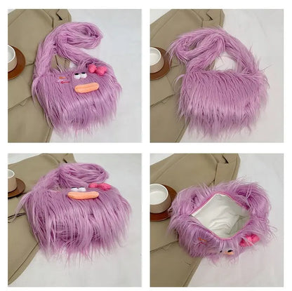 Sac à bandoulière en peluche Kawaii Diy Cartoon pour femmes 2024 Nouveau porte-monnaie Anime mignon Sac à cosmétiques Sac à bandoulière pour fille