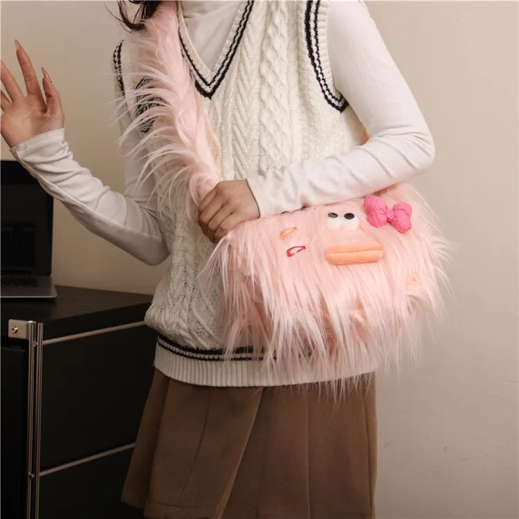 Sac à bandoulière en peluche Kawaii Diy Cartoon pour femmes 2024 Nouveau porte-monnaie Anime mignon Sac à cosmétiques Sac à bandoulière pour fille