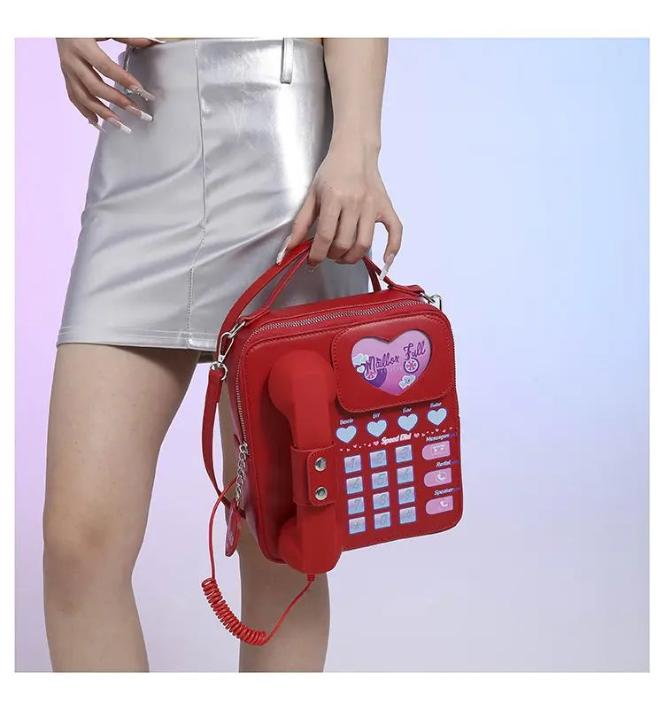 Bolso de mano para mujer, divertido bolso de hombro con forma de teléfono para niñas, estilo de moda femenino, lindo bolso cruzado