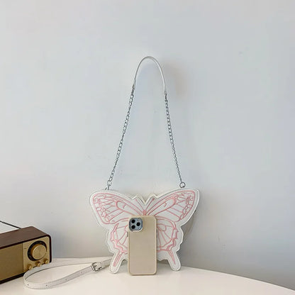 Bolso de hombro con forma de mariposa para mujer, moderno bolso de hombro con hilo bordado, bolso de hombro tipo axila