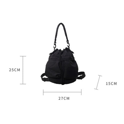 Sac seau décontracté en duvet souple avec cordon de serrage pour femme, sacs à bandoulière rembourrés en nylon léger, sacs à main simples de petite taille, sacs fourre-tout