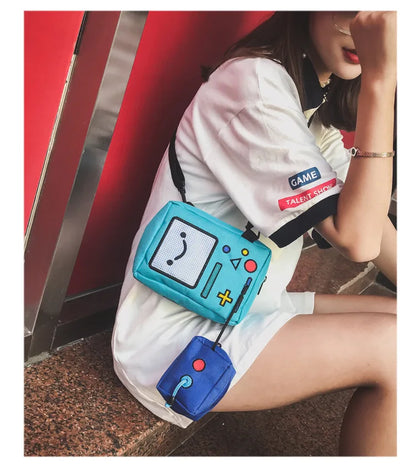 Cute Game Console Design Canvas Crossbody Bag Funny Women Shoulder Bags Chic Robert Small Purses for Girls Casual Phone Bag 2022