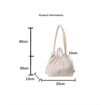 Casual Large Capacity Puffer Tote Bag Designer Padded Nylon Women Handbags Knotted Strap Shouder Crossbody Bags Warm Sac 2024