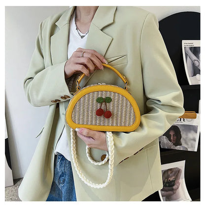 Fashion Summer straw bag Women Handbags Designer Wicker Woven Bag Tote beach bag PU 2022 Summer New Flap Crossbody Bag