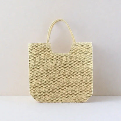 Bolso de mano para mujer de gran capacidad tejido con hierba, bolso bandolera, bolso de playa de moda y popular, bolso de diseñador