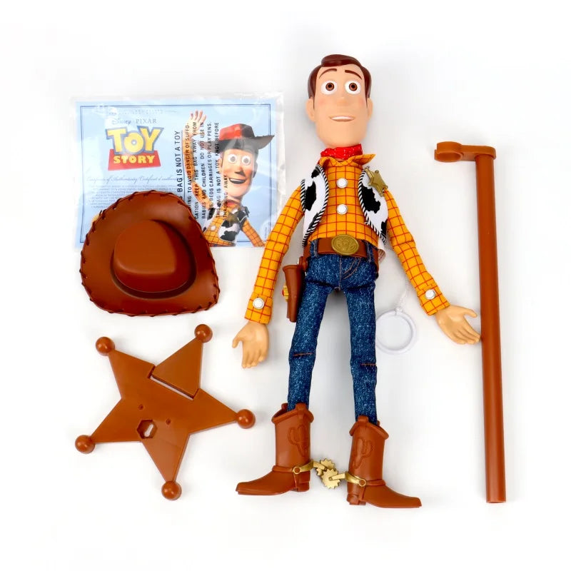 Figuras de acción parlantes de Disney Pixar Toy Story 4 Woody Jessie Buzz Lightyear, modelo de cuerpo de tela, colección limitada, juguetes de regalo