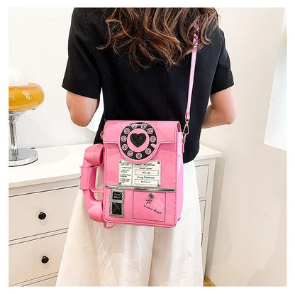 New Telephone Shaped Purses and Handbags for Women Retro Phone Top-Handle Shoulder Bags Crossbody Bag Fashion Female Totes