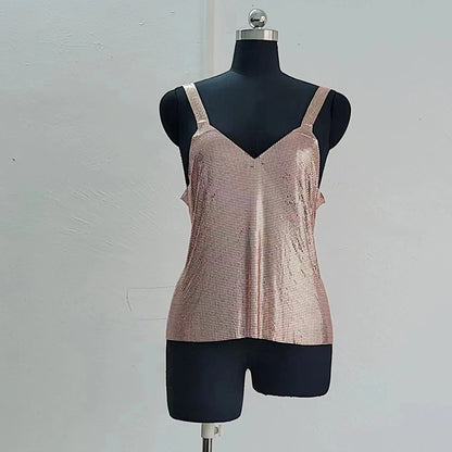 Débardeur sexy à paillettes pour femme, haut de style streetwear, mode Y2K, vêtements pour femmes, camisole d'été décontractée, vintage, t-shirt de club pour dames