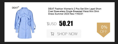 DEAT Fashion Vestido camisero para mujer, cuello redondo, mangas cortas, cremallera, dobladillo decorado con lunares, vestidos sueltos empalmados, verano 2024, nuevo 7AB3945