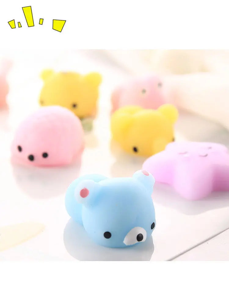 5-50 piezas de juguetes blandos Kawaii Squishy Mochi Anima para niños, pelotas antiestrés, juguetes para aliviar el estrés para fiestas de cumpleaños