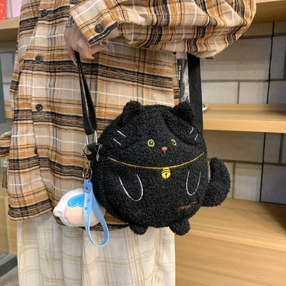 Japanese Style Kawaii Ginger Cat Plush Bag Women Soft Warm Handbags and Purses Girls Shoulder Bag Ladies Hand Bags Tote Bag