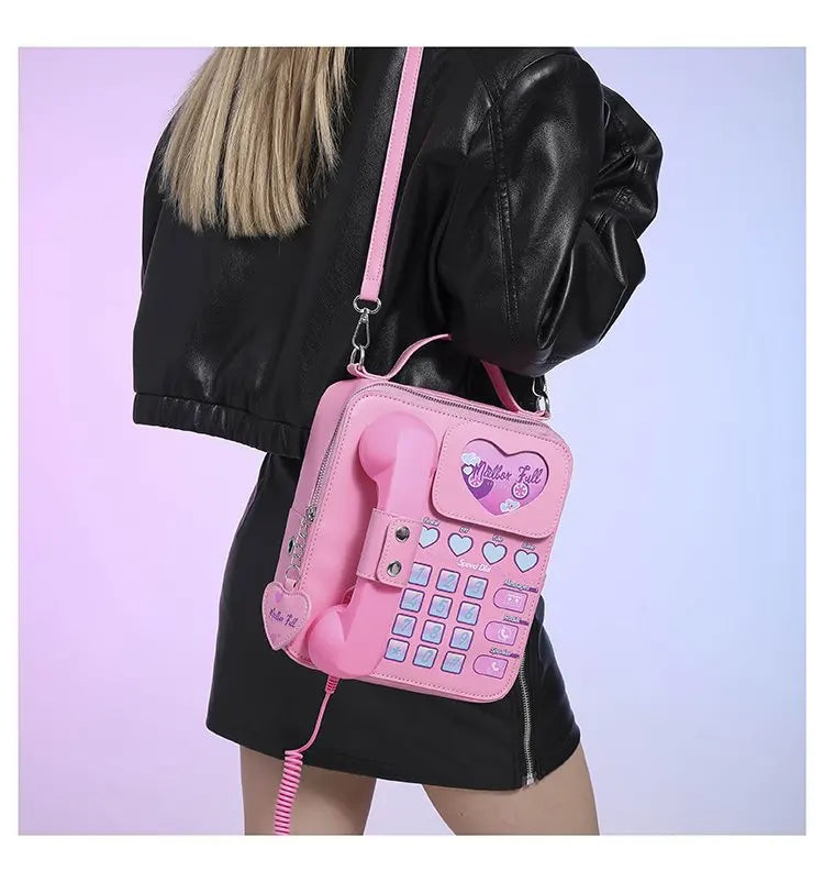 Bolso de mano para mujer, divertido bolso de hombro con forma de teléfono para niñas, estilo de moda femenino, lindo bolso cruzado