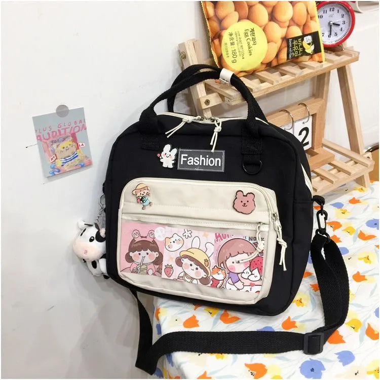 Bolso de mano japonés para chicas de secundaria, bolso escolar multifuncional JK, bolso de hombro transparente, mochila para mujeres, itabag kawaii