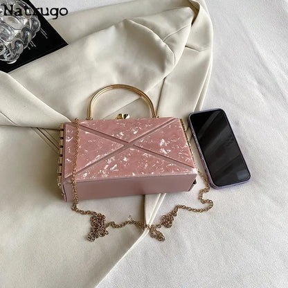 Bolso de cena de acrílico para mujer, bolso bandolera tipo caja, bolso de noche para mujer