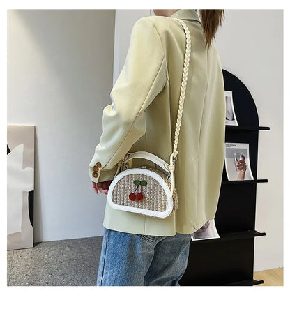 Fashion Summer straw bag Women Handbags Designer Wicker Woven Bag Tote beach bag PU 2022 Summer New Flap Crossbody Bag