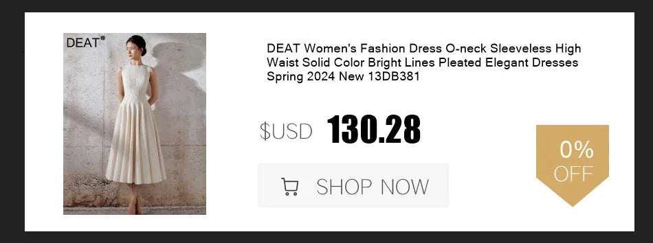 DEAT Fashion Vestido camisero para mujer, cuello redondo, mangas cortas, cremallera, dobladillo decorado con lunares, vestidos sueltos empalmados, verano 2024, nuevo 7AB3945