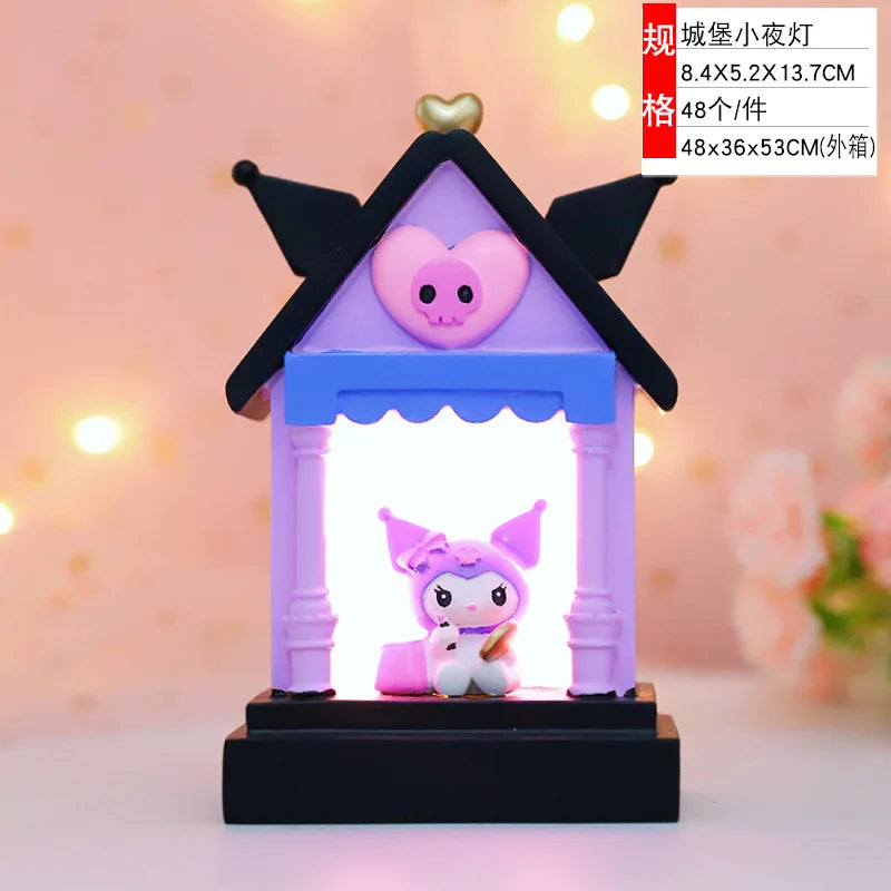 Sanrio Kuromi Cinnamonroll Moon Veilleuse LED Kawaii 3D Dessin Animé Ornement Mignon Beauté Chambre Veilleuse Lampe De Chevet Décor