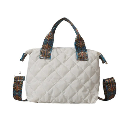 Bolso de mano acolchado informal para mujer, bandolera con correa ancha, bolso de mano tipo shopper Bylon pequeño, cálido para invierno 2024