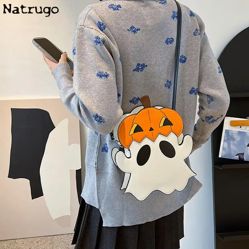 Sac à bandoulière en forme de citrouille d'Halloween drôle sac à main portefeuille décontracté sac à bandoulière de dessin animé