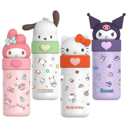 Bouteille isotherme en acier inoxydable Sanrio Hello Kitty 350 ml Kawaii Kuromi Cinnamoroll Melody pour enfants