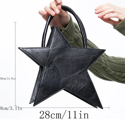 Sac à main en forme d'étoile pour femmes, pochette noire cool pour filles, sacs à main et sacs à main de créateur Lolita 2024, nouveau sac fourre-tout tendance