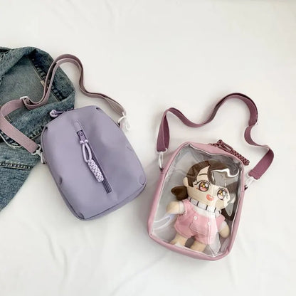 Bolsos transparentes tipo itabag japoneses kawaii para muñecas de 20 cm, bonitos bolsos cruzados para niñas de la escuela, bolsos de hombro y carteras JK