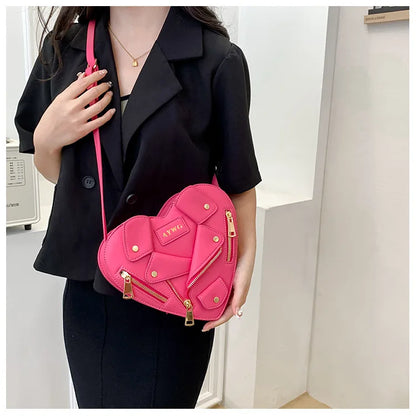 Motorcycle Style Clothes Shape Crossbody Bag Spice Girl Style Shoulder Bag Women Heart Shape Handbag Love Messenger Bag