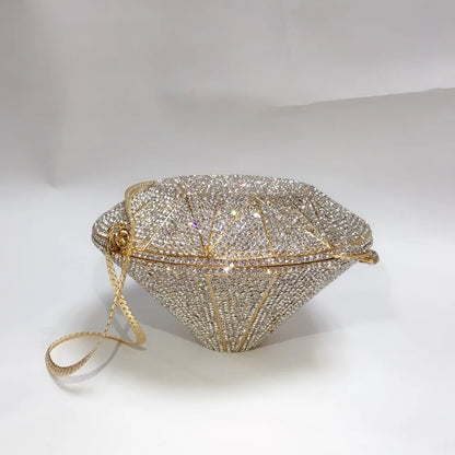 Monedero con cristales brillantes y diamantes de imitación para mujer, bolso de mano brillante, bolso cruzado para boda, fiesta de graduación