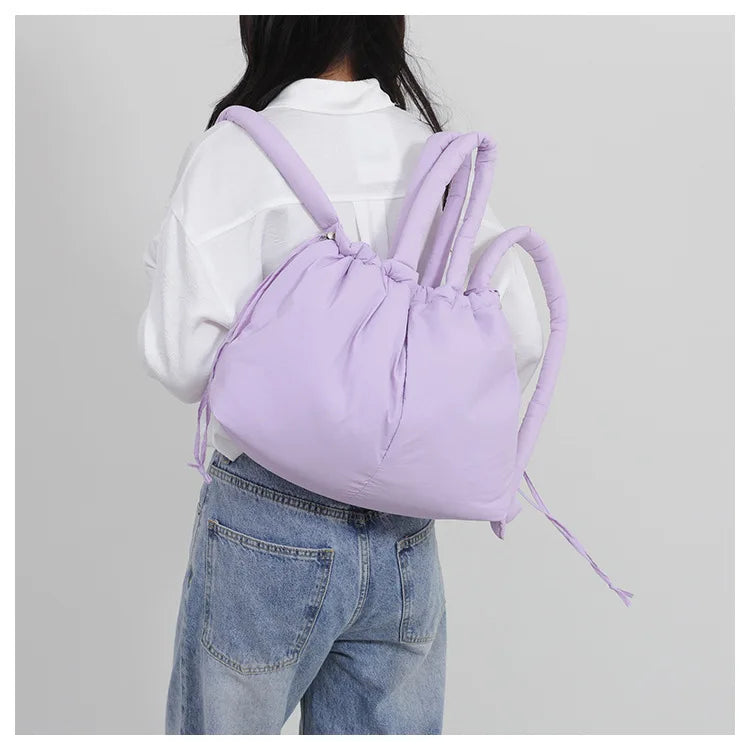 Fashion Large Capacity Puffer Tote Bag Designer Padded Women Handbag Nylon Knotted Strap Shoulder Crossbody Bag Big Shopper Bags