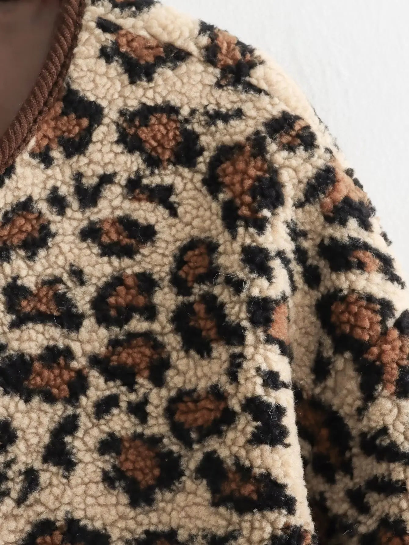 Chaqueta de leopardo de otoño Suninheart, abrigo para mujer, novedades de 2024, chaqueta de un solo pecho con cuello redondo, abrigo informal para mujer