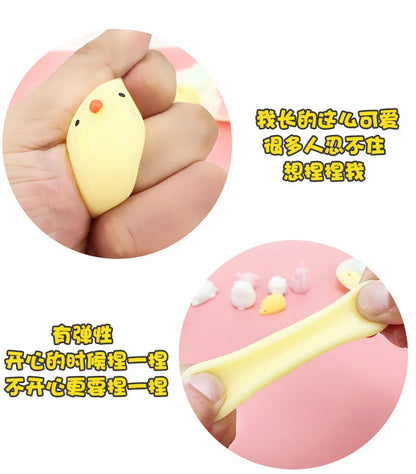 5-50 piezas de juguetes blandos Kawaii Squishy Mochi Anima para niños, pelotas antiestrés, juguetes para aliviar el estrés para fiestas de cumpleaños