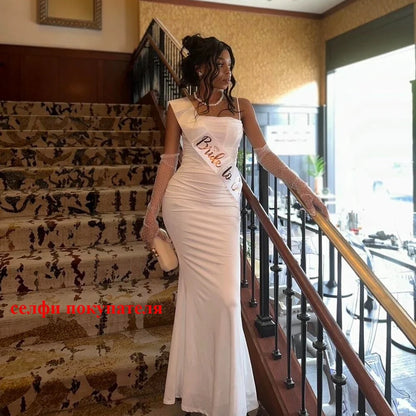 Suninheart Maxi Elegant Dresses for Women white Draped Corset Dress sexy Long Slim Wedding Party Dresses Wholesale