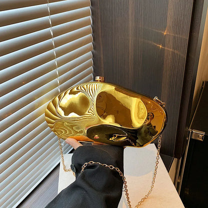 Bolso de hombro de acrílico para mujer, bolso bandolera dorado y plateado para mujer, bolso de cena creativo