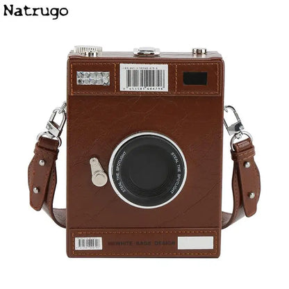 Retro Women's Bag New Style Simple Small Square Bag Personalized Camera Shape Crossbody Shoulder Bag