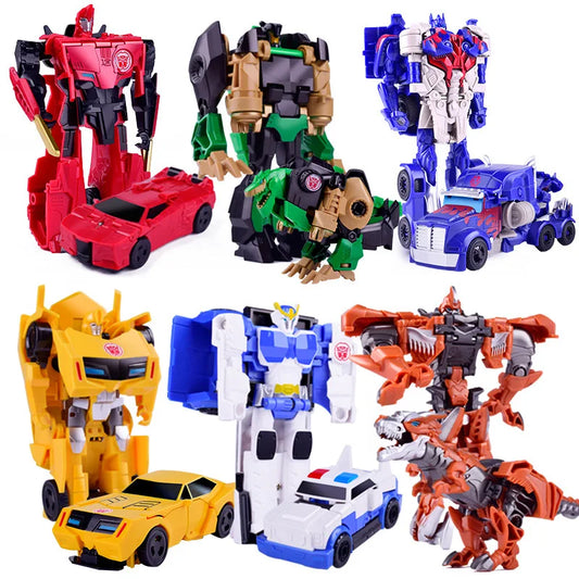 12CM Transformation Robot Kit Toys Models 2 In 1 One Step Model Deformed Car Toy for Boy Gift