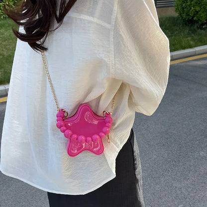 Lindo mini bolso 2024 nuevo estilo dulce perla bandolera con cadena bolso de hombro de PU