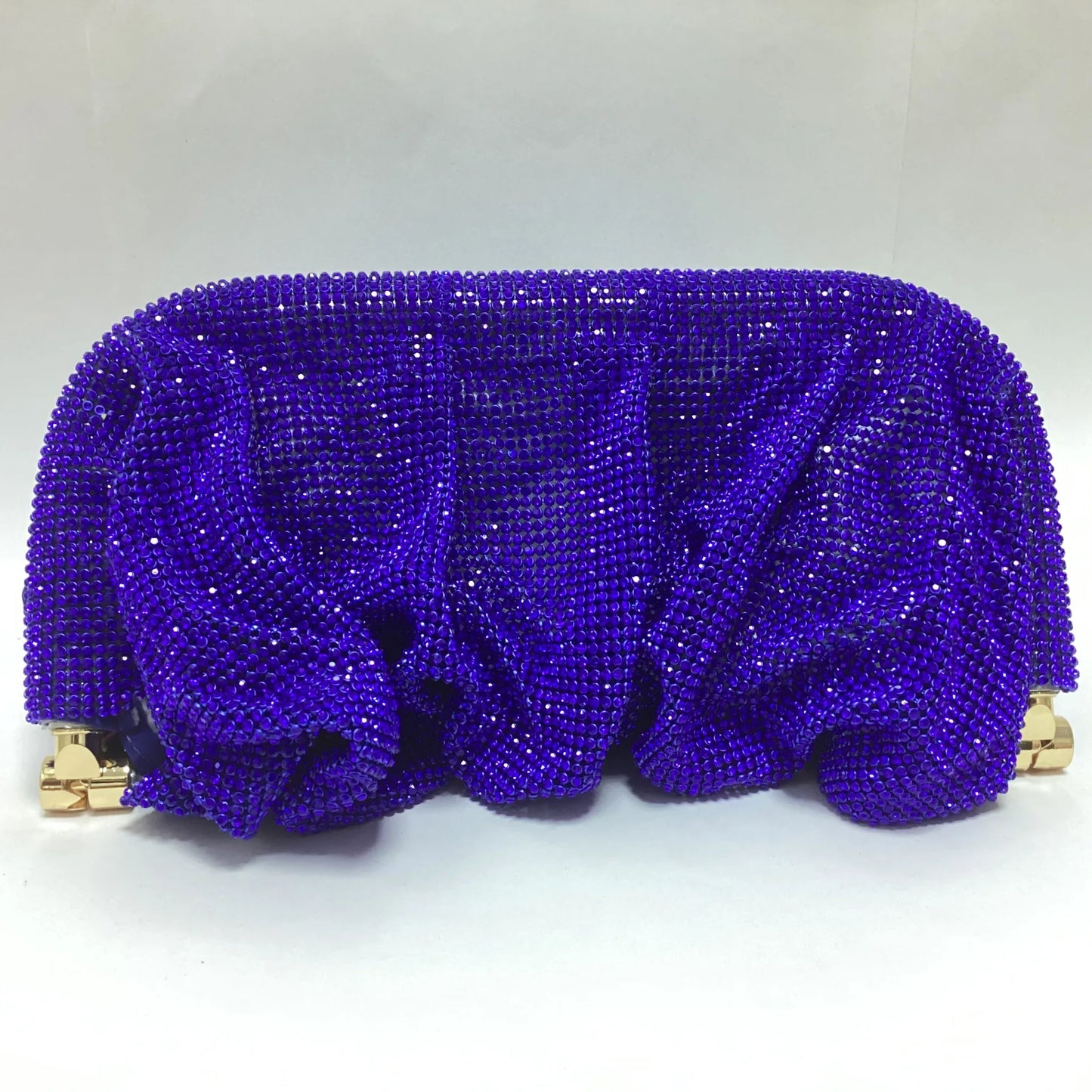 Bolso de mano de lujo con diamantes de imitación fruncidos y degradados para mujer, bolso cruzado con cadena de diamantes brillantes, bolso de fiesta de noche con purpurina