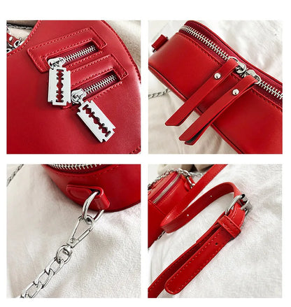 Bolsos y carteras para mujer, bolso de hombro con forma de corazón rojo a la moda, bolso cruzado con cadena para mujer, bolso de mano y cartera para mujer