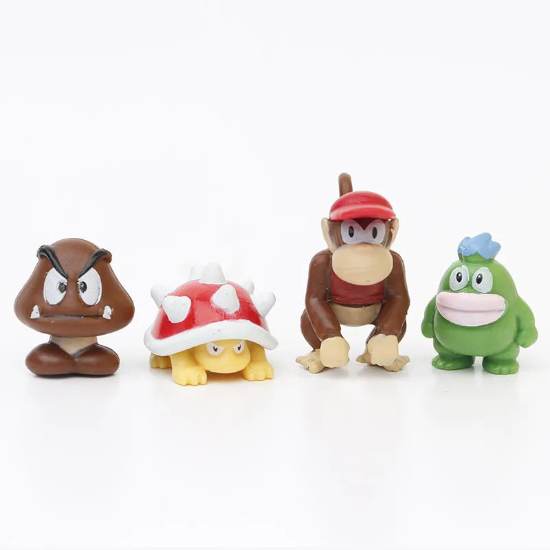 Lot de 12/24/48 figurines d'action Super Mario Bros Kawaii Bowser Anime avec sac de rangement pour enfants Jouets Cadeaux