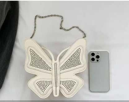 Bolso con forma de mariposa para mujer, bonito bolso de hombro con personalidad a la moda, bolso de mensajero con cadena estilo retro, cartera y bolso de mano