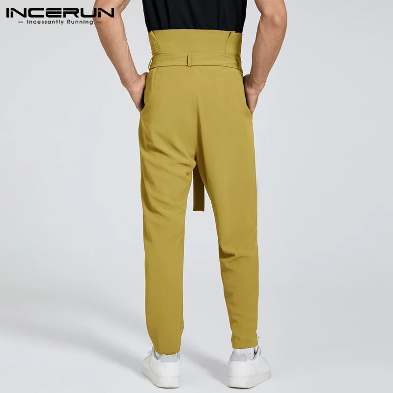 Pantalons à la mode pour hommes, nouveaux pantalons solides et bien ajustés, pantalons décontractés à lacets avec poche, pantalons longs cargo S-5XL INCERUN 2024