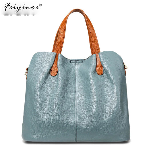 Genuine Leather Women Handbag High Quality Fashion Ladies Shoulder Bag Solid Color Top-handle Bag сумка женская