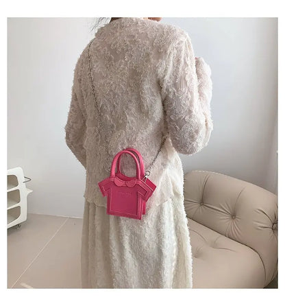 Bolso de hombro pequeño para mujer, bolso con forma de ropa para niñas, mini bolso cruzado con cadena estilo camiseta, bolso portátil de verano para teléfono