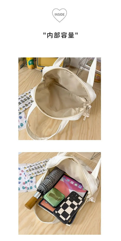 Japanese Style Kawaii Crossbody Bags For Women Transparent Bag For Doll Itabag Girls Letter Print School Bags Nylon Handbags Sac