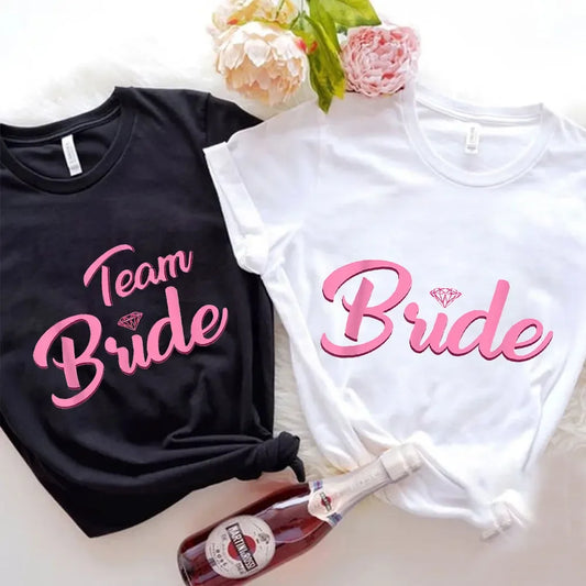 Camisetas de equipo de novia para mujer, camisetas para despedida de soltera, boda, despedida de soltera, camisetas para dama de honor, regalo de propuesta, camisetas para equipo de despedida de soltera