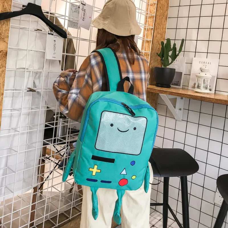 Sacs à dos de dessin animé mignons pour étudiant, sac d'école de robot amusant, sac à dos de conception de console de jeu chic, jolis sacs de voyage de grande capacité