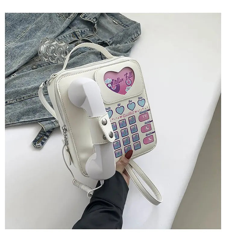 Bolso de mano para mujer, divertido bolso de hombro con forma de teléfono para niñas, estilo de moda femenino, lindo bolso cruzado