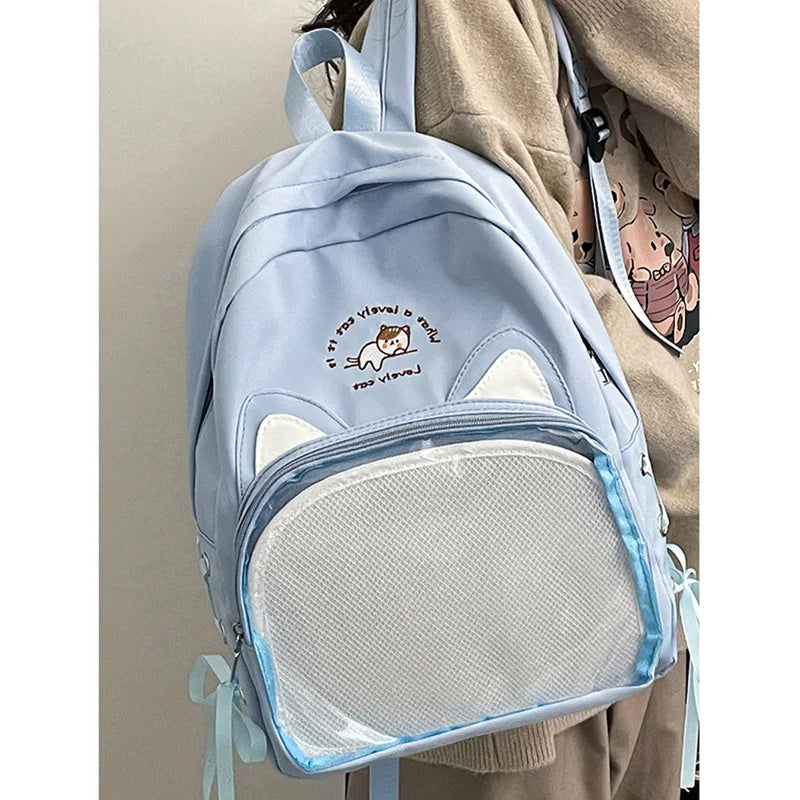 Sac à dos japonais Kawaii Itabag pour poupée de 20 cm, cartable pour étudiante, sac à dos avec oreilles de chat pour femme, jolis sacs à dos Mochilas Mujeres