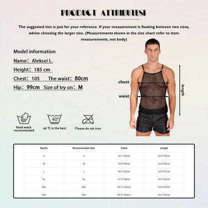 YiZYiF Sexy Mens Mesh Clubwear T Shirts Super Soft Mesh Undershirt See-Through Breathable Men T-Shirt Sexy Tops Dance Wear