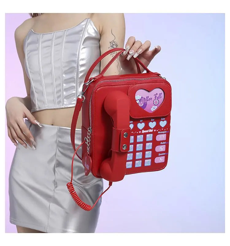 Bolso de mano para mujer, divertido bolso de hombro con forma de teléfono para niñas, estilo de moda femenino, lindo bolso cruzado